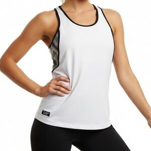 Tek Gear Women DryTek Racerback Tank Top Sporty XL White Black